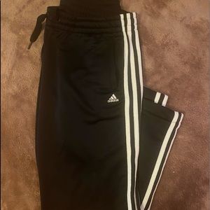Adidas Track Pants with Pockets & Drawstring Black & White
